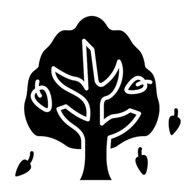 Vettore icona dell'albero d'autunno