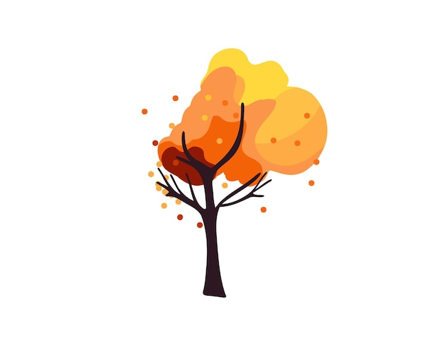 Vector autumn tree isolated on white background