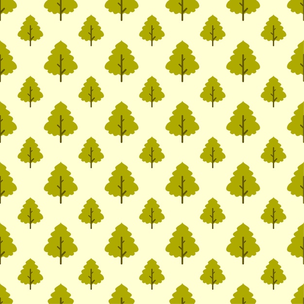 Vector autumn tree seamless pattern