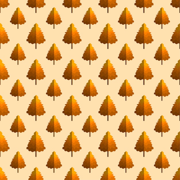 Vector autumn tree seamless pattern