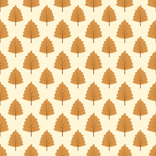 Vector autumn tree seamless pattern