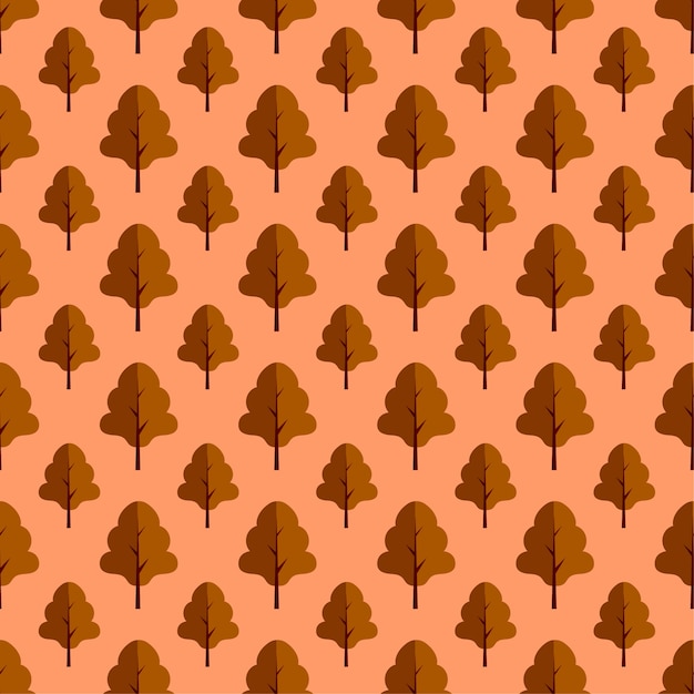 Vector autumn tree seamless pattern