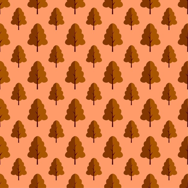 Vector autumn tree seamless pattern