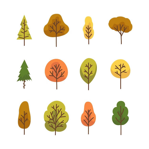 Autumn Tree Set Icons