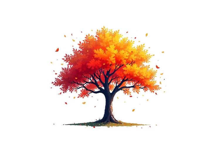 Vector autumn tree