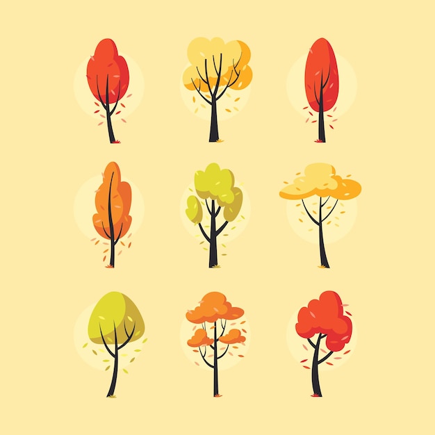 Autumn Trees Set Icon