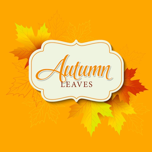 Autumn typographic. fall leaf. vector illustration eps 10