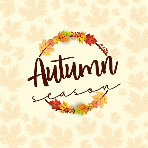 Vector autumn typography background