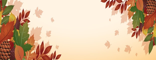 Autumn vector banners Colorful autumn leaves background