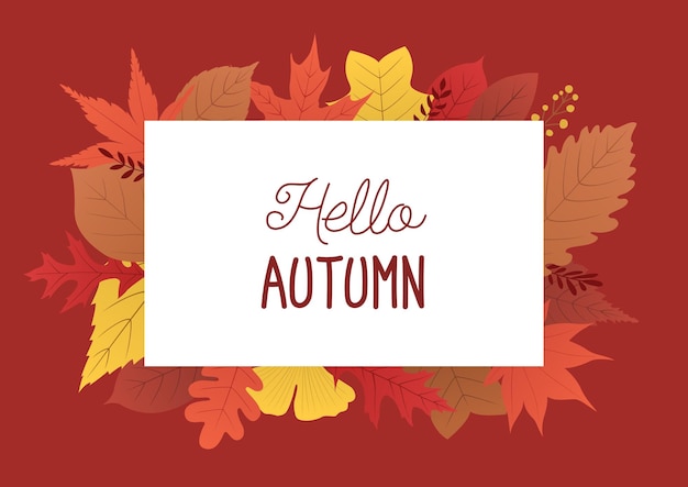 Autumn vector illustration with leaves