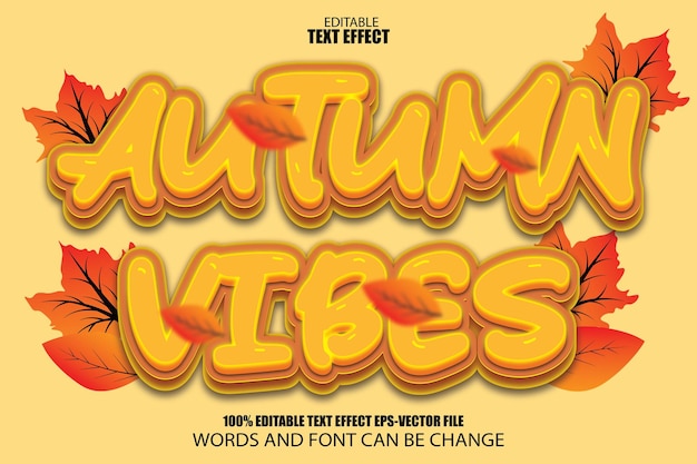 Autumn Vibes Editable Text Effect 3D Flat Gradient Style