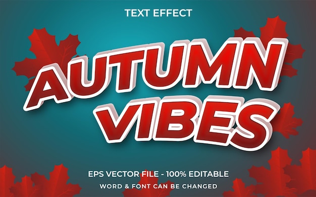 Autumn vibes text effect style Editable text effect