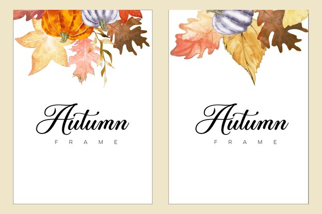 Autumn watercolor frames