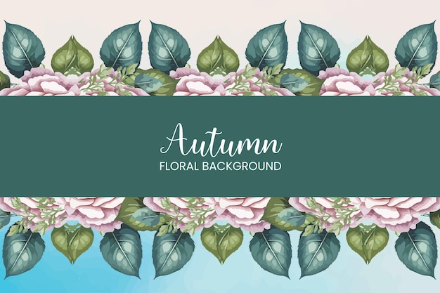 Autumn watercolor wedding invitation design with floral background