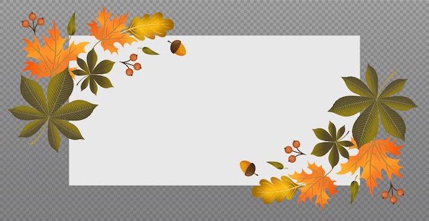 autumn web template transparent background with a place for your text vector