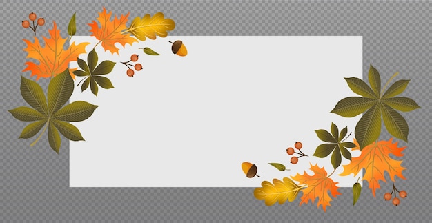 Autumn web template transparent background with a place for your text vector