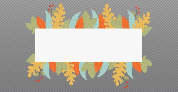 Sfondo trasparente del modello web autunnale con un posto per il tuo testo vector