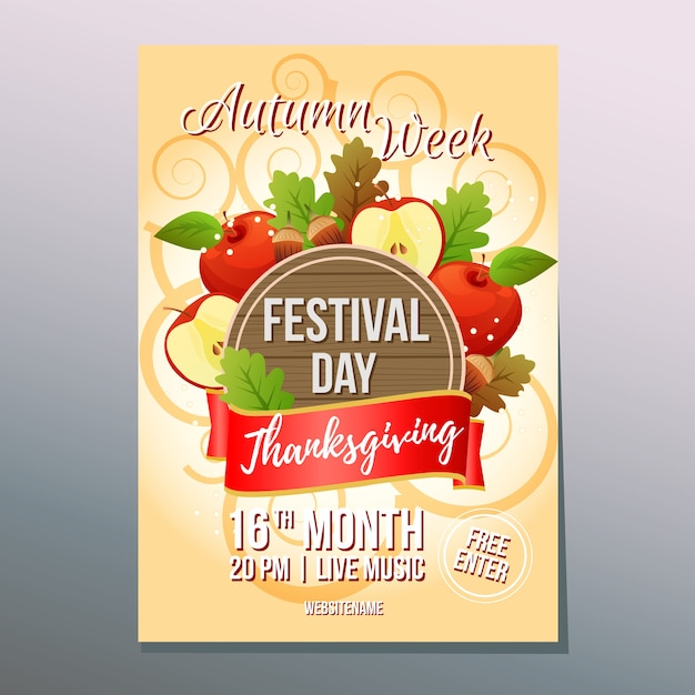 Autumn week thanksgiving apple poster