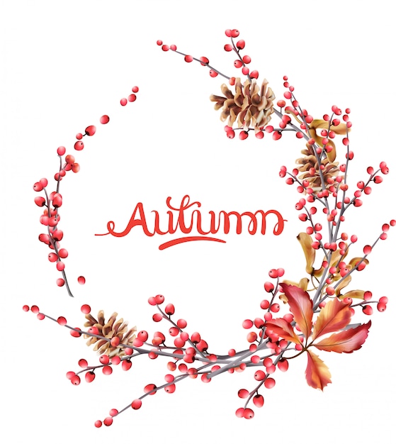 Autumn wild berries greeting card