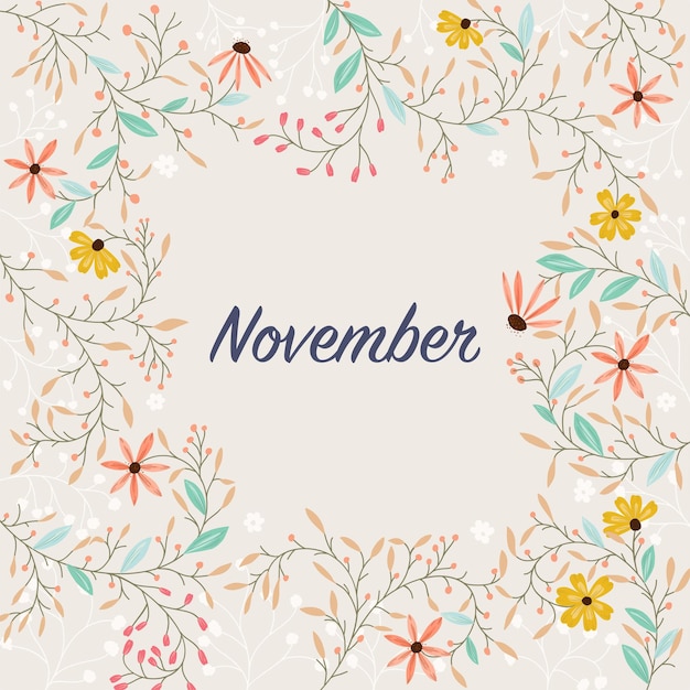 Autumn and Winter Floral Background