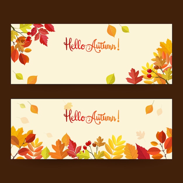 Vector autumn with beautiful leaves.