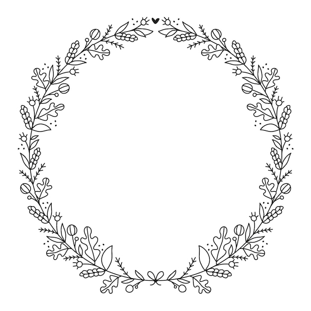 autumn wreath vector illustration