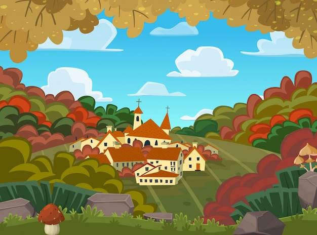 Vector autumnal vector landscape