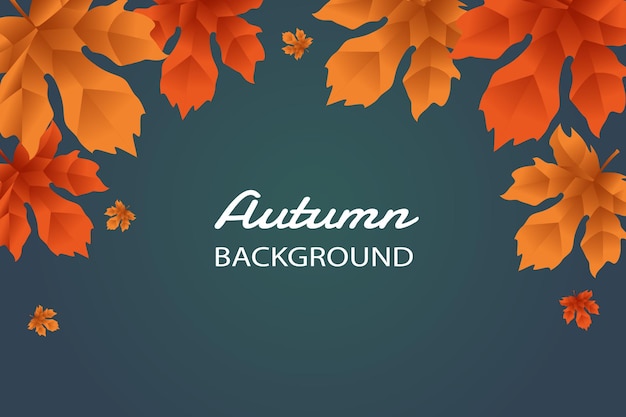 Vector autumun leaves gradient background