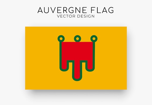 Auvergne flag Detailed flag on white background Vector illustration