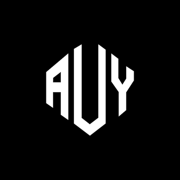 AUY letter logo design with polygon shape AUY polygon and cube shape logo design AUY hexagon vector logo template white and black colors AUY monogram business and real estate logo
