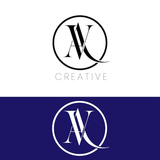 AV initial letter logo design