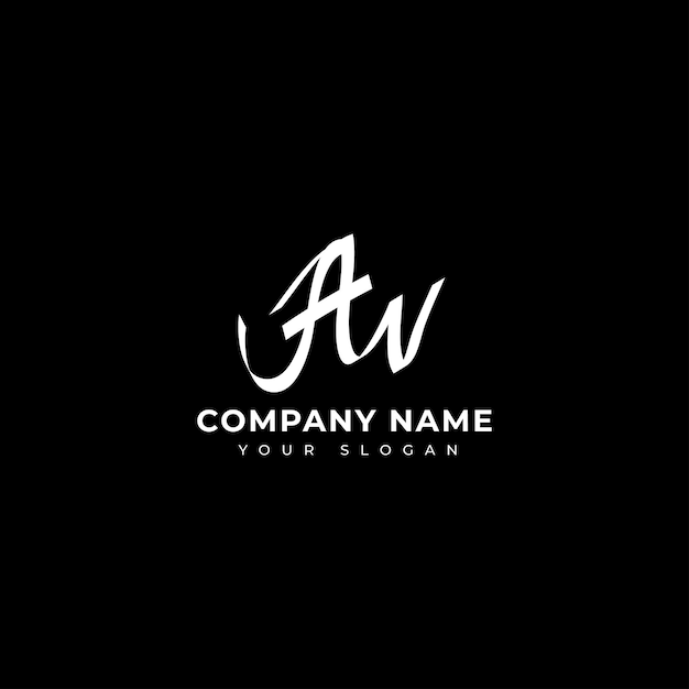 Av Initial signature logo vector design