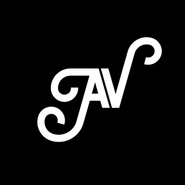 Vector av letter logo design on black background av creative initials letter logo concept av letter design av white letter design on black background a v a v logo