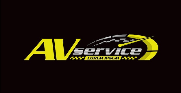 AV service auto logo design vector