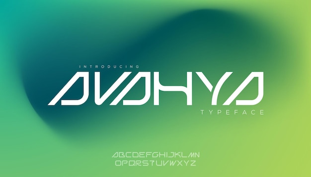 Avahyaサイバーパンク現代の強くて大胆な書体大文字アルファベットベクトルフォント