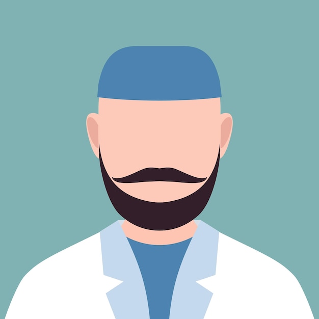 Avatar of an adult male doctor vector