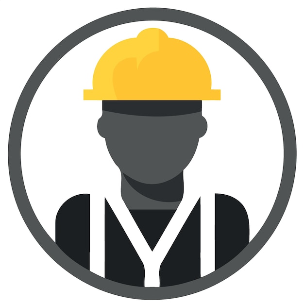 Vector avatar builder worker man icon