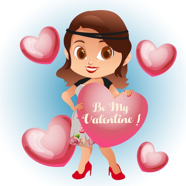 San valentino cartoon avatar con moda retrò