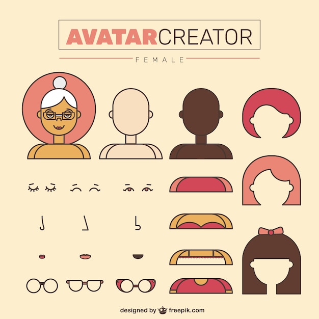 Avatar creator in flat design