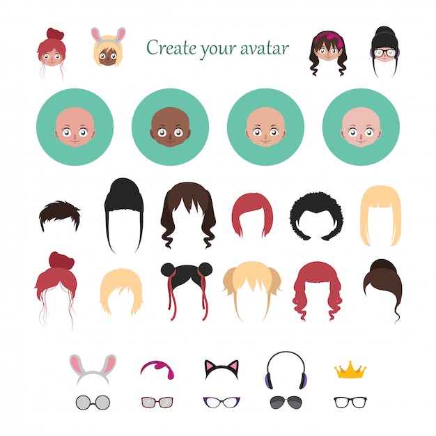 Vector avatar creator with stylized characters