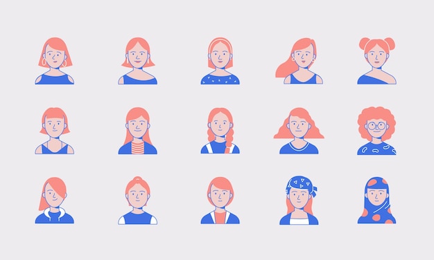 Avatar Female vector in flat design