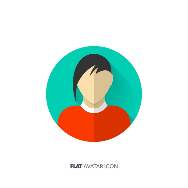 Avatar in a flat style person social media teenager male or female face