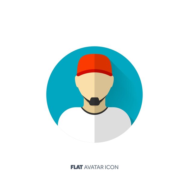 Avatar in a flat style person social media teenager male or female face