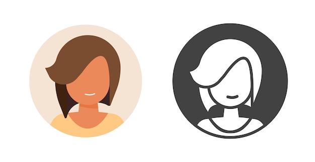 Premium Vector  Avatar girl woman face flat round user my account