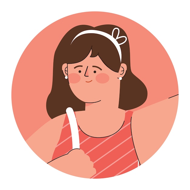 An avatar icon illustration of a woman