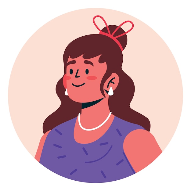 An avatar icon illustration of a woman