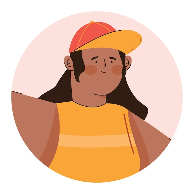 An avatar icon illustration of a woman