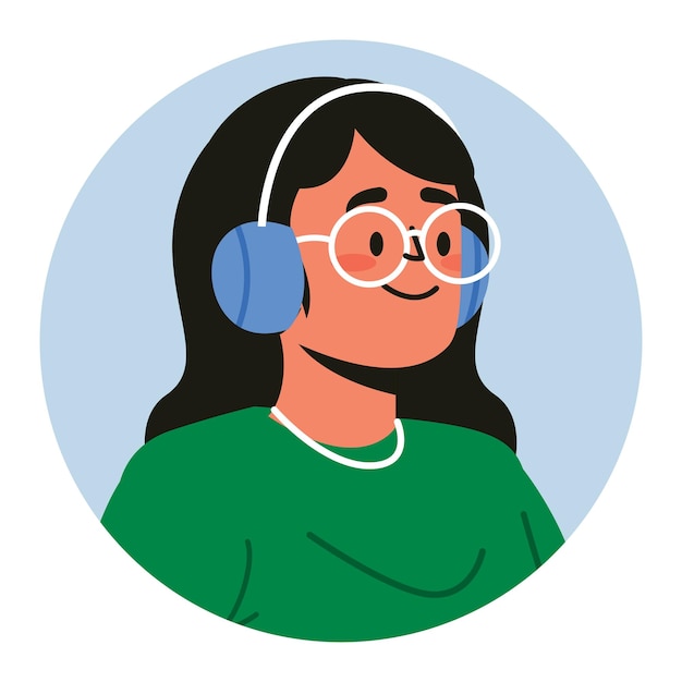 An avatar icon illustration of a woman