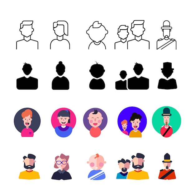 Vector avatar icons