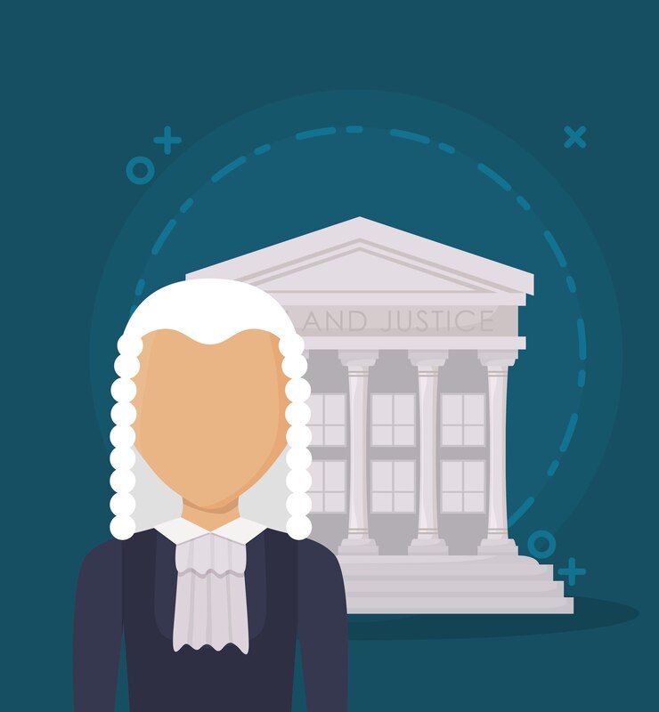 Vector avatar judge and court symbol 